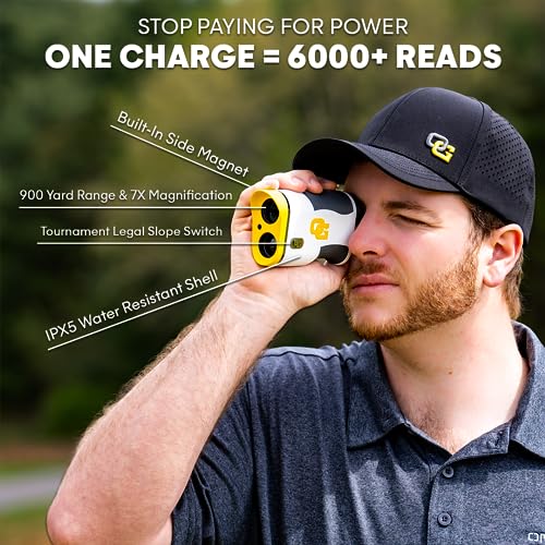 OMADA GOLF Atlas Rangefinder with Slope | Rechargeable Golf Range Finder | Built-in Magnet & Water-Resistant Golf Rangefinder