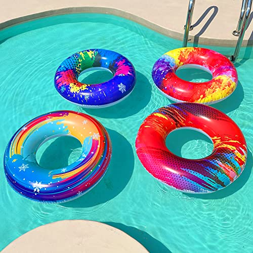 6Pcs Big Pool Floats Tubes-Parentswell Pool Floats, Inflatable Pool Float Swimming Rings, Pool Floaties Party Toys for Kids Adults Toddlers