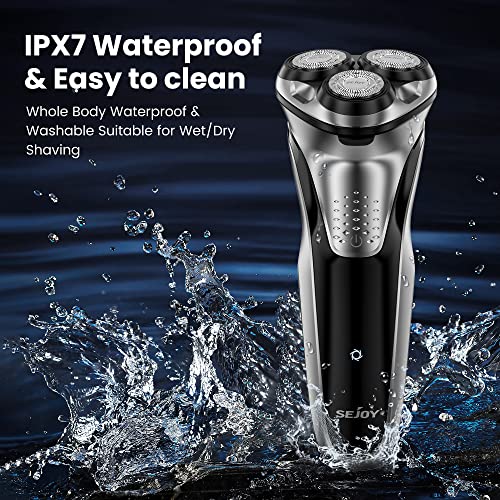 Shavers for Men Electric Razor Pubic Hair, Razors for Men Electric Shaver, Razor Men Electric Waterproof IPX7, Man Electric Shavers with Pop-Up Trimmer, 80000 power-1h Fast Charging-3D Floating Head