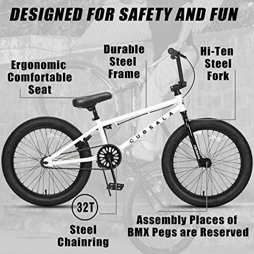 Crossea 18 20 Inch Freestyle BMX Bike for Over 5 Years Old Kids and Beginner-Level Rider, Multiple Colors