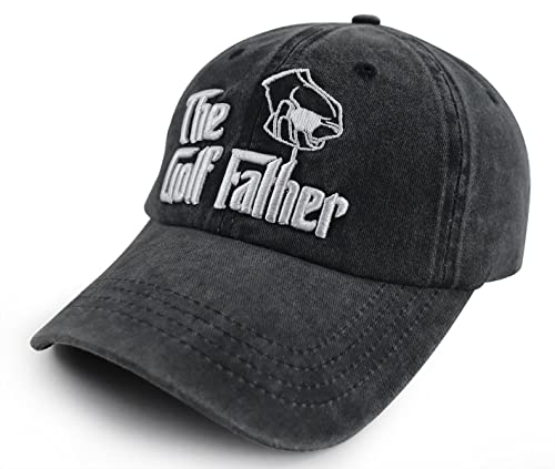 The Golf Father Baseball Cap for Men, Funny 3D Embroidered Adjustable Cotton Golf Gifts Dad Hat
