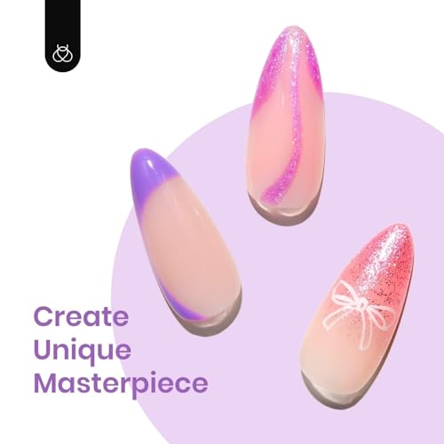 Beetles Gel Nail Polish Set-6 Pcs Summer Gel Nail Polish Colors Dream Pink Glitter Red Purple Yellow Neon Gel Polish Soak Off Nail Lamp Uv Gel Shimmer Polish Manicure Kit Gifts for Women