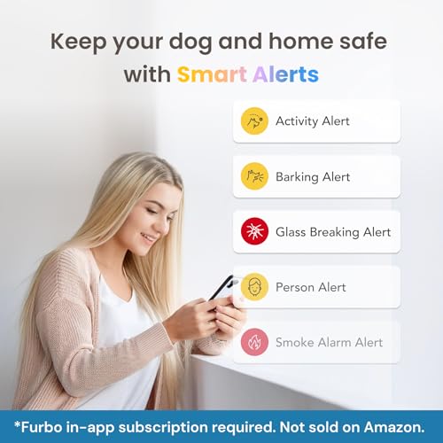 Furbo 360° Dog Camera + Nanny Bundle: Home Security & Dog Safety Alerts, Rotating Pet Treat Dispenser Camera with Speaker, Smart Home Indoor Cam w Phone App (Additional Subscription Required at Setup)