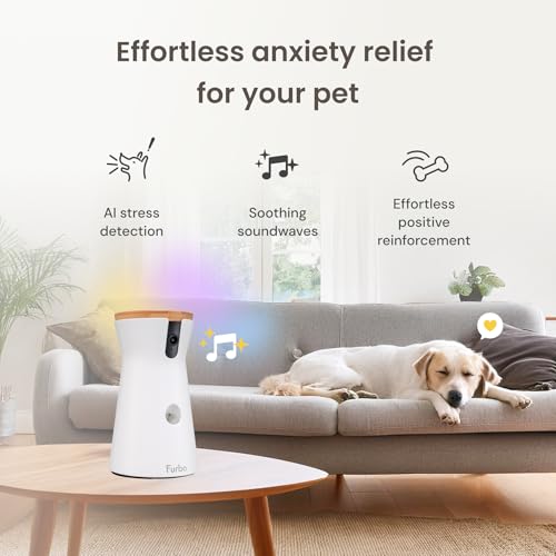 Furbo 360° Dog Camera + Nanny Bundle: Home Security & Dog Safety Alerts, Rotating Pet Treat Dispenser Camera with Speaker, Smart Home Indoor Cam w Phone App (Additional Subscription Required at Setup)