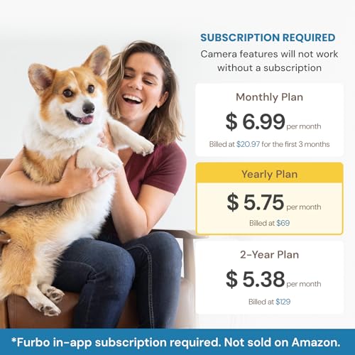 Furbo 360° Dog Camera + Nanny Bundle: Home Security & Dog Safety Alerts, Rotating Pet Treat Dispenser Camera with Speaker, Smart Home Indoor Cam w Phone App (Additional Subscription Required at Setup)