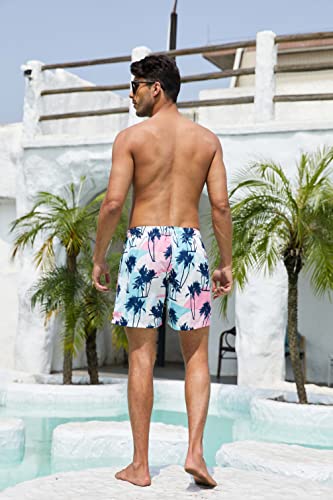 SUNDAY ROSE Mens Swim Trunks Quick Dry 5 inch Inseam Beach Shorts with Mesh Lining Bathing Suits for Men