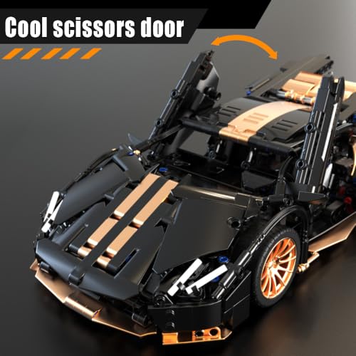 Mesiondy 1:14 Scale Sports Car Building Blocks Set, 1309 Piece Model Kit for Ages 12+ and Adults, Super Car Toys for Boys