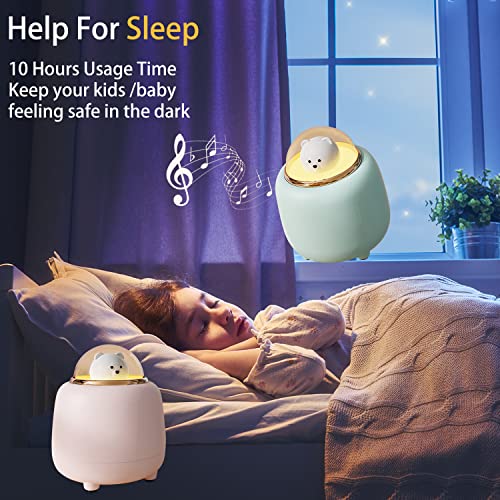 Bluetooth Speaker with Lights, Bear Wireless Speaker with Adjustable Dual Night Light for Kawaii Room Decor, Bedroom Birthday Gifts for Teen Girls Kids Cute Stuff