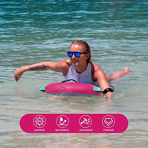 Funwater Body Board - Beach Boogie Board - Ultra Lightweight PVC Core Boogie Board for Beach and Pool, with Wrap Wrist Straps, Foldable, Perfect Surf for Teens and Adults