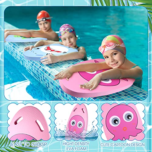 Junkin 4 Pcs Learn Swim Pool Kickboard for Kids Unicorn Bunny Fishtail Mermaid Shark Turtle Octopus Crab Kick Board for Pool Swimming Training Summer Exercise Training Fun Party Favor