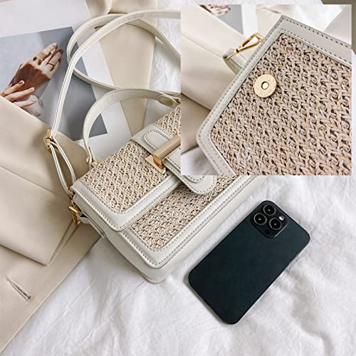 Straw Crossbody Bags for Women, Summer Straw Purses and Handbags Shoulder Clutch Bag for Vacation