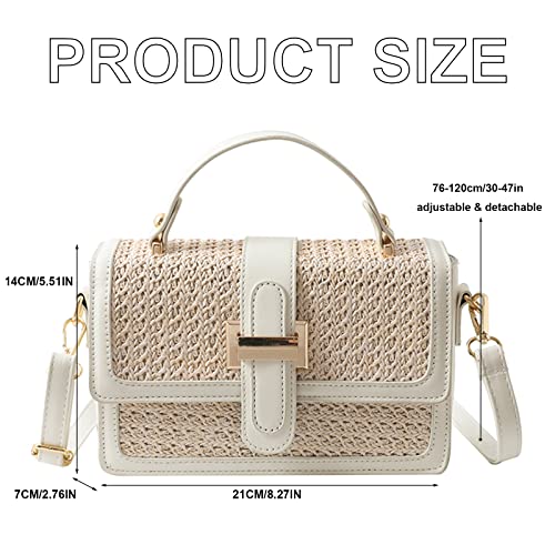 Straw Crossbody Bags for Women, Summer Straw Purses and Handbags Shoulder Clutch Bag for Vacation