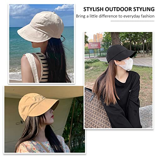 Sun Hats for Women, Summer Beach Sun Hat for Women Wide Brim Visor Fedora Cap UPF50+