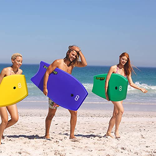 Bodyboard 33-inch/37-inch/42-inch Premium IXPE Body Board with Coiled Wrist Leash, Super Lightweight EPS Core and HDPE Slick Bottom, Perfect Surfing for Kids Teens and Adults