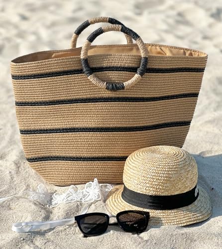 Straw Bag Straw Handbags Tote Bag for Women Straw Tote Bags Rattan Woven Straw Beach Bags for Women Beach Tote Bag