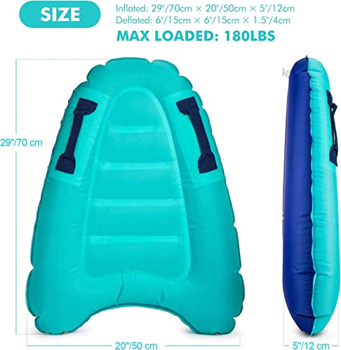 2 PCS Inflatable Body Board for Beach Surfing Slip & Slide Boogie Boards Sled Rider Swimming Pool Floating Summer Water Fun Toy for Both Kids and Adult Summer Water Fun Toy for Both Kids and Adult