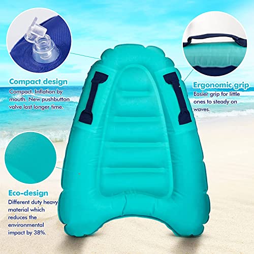 2 PCS Inflatable Body Board for Beach Surfing Slip & Slide Boogie Boards Sled Rider Swimming Pool Floating Summer Water Fun Toy for Both Kids and Adult Summer Water Fun Toy for Both Kids and Adult