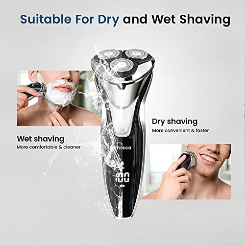 Phisco Men’s Electric Shaver with 3D Floating Heads | Ultra-Close Shave | Dual Concave Blade Net | IPX7 Waterproof | 9000RPM Motor | Ideal for Wet/Dry Shaving