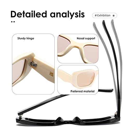 kimorn Rectangle Sunglasses for Women Men Trendy Retro Trendy Sun Glasses 90’s Vintage Square Frame K1307