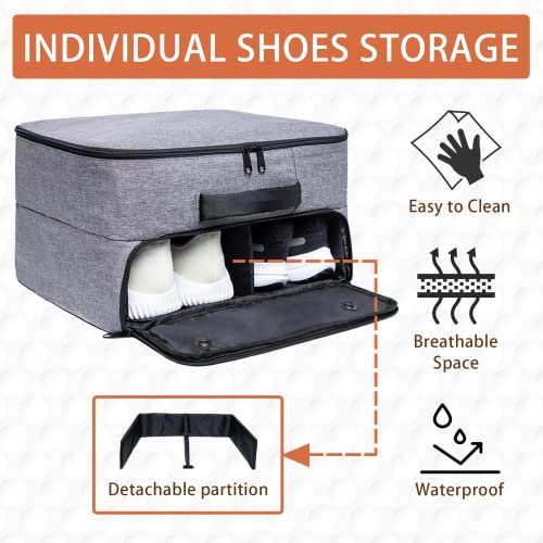 Golf Trunk Organizer 2 Layer, Car Golf Organizer with Ventilated Compartment for 2 Pair Shoes, Golf Trunk Storage Locker for Golf Accessories, Balls, Tees, Clothes, Gloves, Golf Gifts for Men