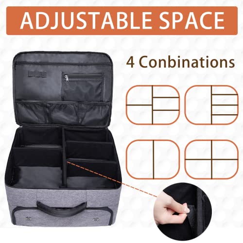 Golf Trunk Organizer 2 Layer, Car Golf Organizer with Ventilated Compartment for 2 Pair Shoes, Golf Trunk Storage Locker for Golf Accessories, Balls, Tees, Clothes, Gloves, Golf Gifts for Men