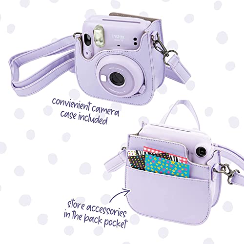 Fujifilm Instax Mini 12 Instant Camera Lilac Purple with Fujifilm Instant Mini Film (40 Sheets) with Accessories Including Carrying Case with Strap, Photo Album, Stickers (Lilac Purple)