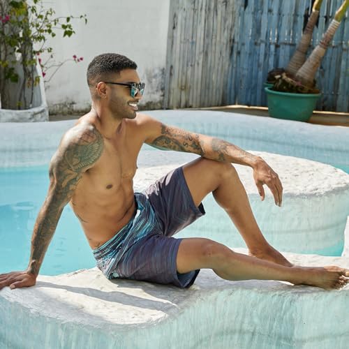 UNICOMIDEA Men Swim Trunks with Compression Liner 9 Inch Long Board Shorts