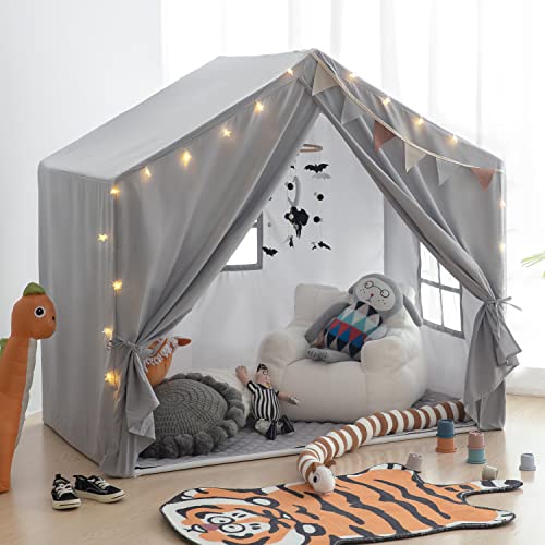 Kids Play Tent, Razee Large Playhouse Tent Indoor, Play House Kids Tent Castle Tent for Girls Boys, Play Cottage (Grey)