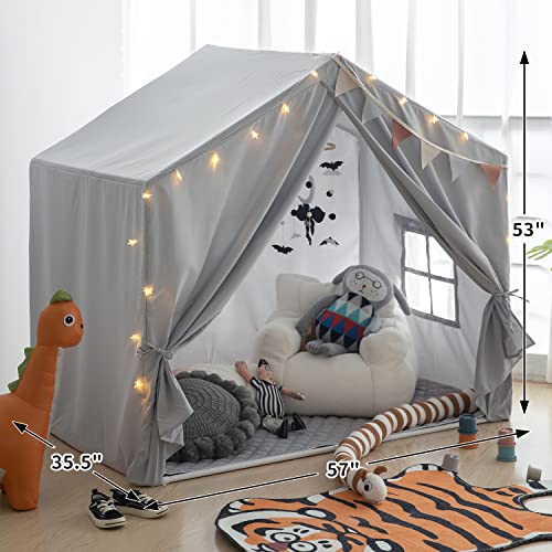 Kids Play Tent, Razee Large Playhouse Tent Indoor, Play House Kids Tent Castle Tent for Girls Boys, Play Cottage (Grey)