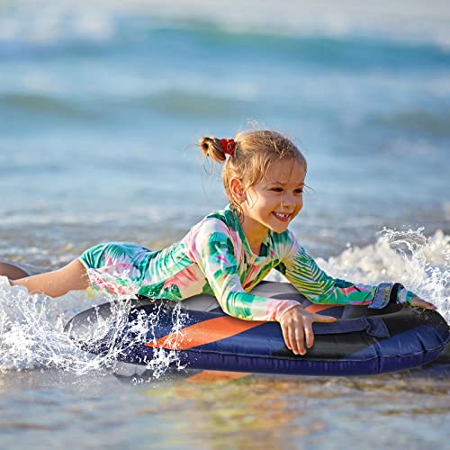 Leitee 2Pcs Inflatable Surf Body Board with Handles, Inflatable Surfboard for Beach Lightweight Swim Floating Surfboard for Kids Learning Surfing, 27.5"x21.7"x5.9