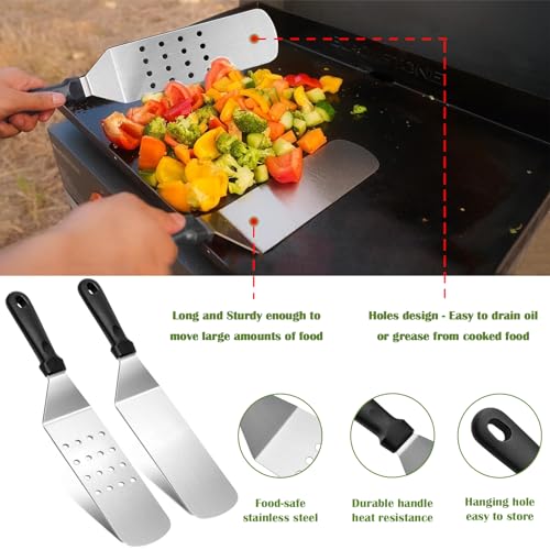 Griddle Accessories Kit for Blackstone and Camp Chef Grilling Black Stone Flat top Griddle Spatula Tools Accessory Set Outdoor Backyard Flattop Barbecue Cooking Gift for Men and Women (16 Piece)