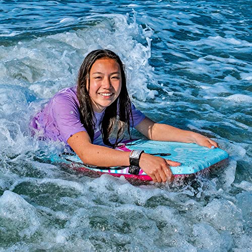 Barbie™ Signature 36in Bodyboard by Wavestorm | Graphic top Deck with high Density Slick Bottom | for Kids and Adults |Foam Construction with Accessories |,Light Blue