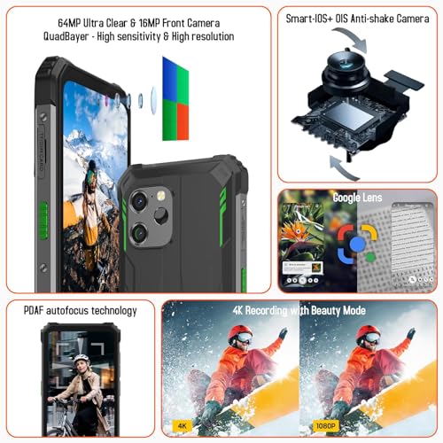 Blackview BV8900 Rugged Smartphone 2023, Thermal Camera Android 13 Phone, 16GB 256GB 1TB TF, Helio P90, 6.5-inch 2.4K FHD+ Display, 10000mAh 33W Fast Charge, 64MP Anti-Shake Camera Rugged Phone, NFC