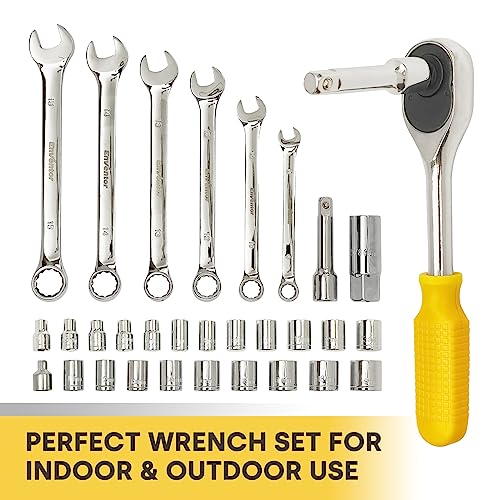 ENVENTOR Home Tool Kit, 220 Pcs Basic Household Auto Repair Tool Set with Toolbox Storage Case, Wrench Combination Tool Set for Men Women Home Maintenance, DIY Projects, General Hand Tool Kit