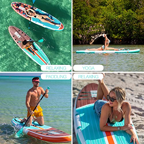 Inflatable Stand Up Paddle Board with SUP Accessories, Anti-Slip EVA Deck, 10’6’’ Inflatable Paddle Boards for Adults & Youth of All Skill Levels