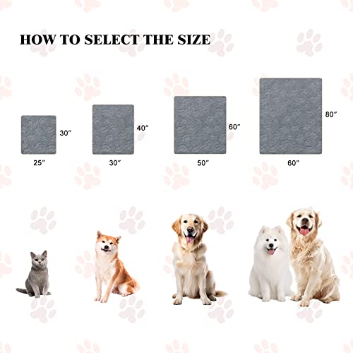 Qeils Pet Blankets for Cats - Waterproof Cat Blanket Washable - Sherpa Fleece Puppy Blanket, Soft Plush Reversible Throw Protector for Bed Couch Car Sofa, 25"X30", Grey