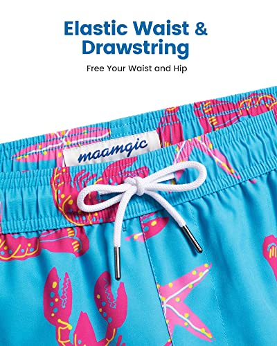 maamgic 5inch Mens Swim Trunks with Compression Liner 2-in-1 Swimming Shorts Stretch Quick Dry with Zipper Pockets