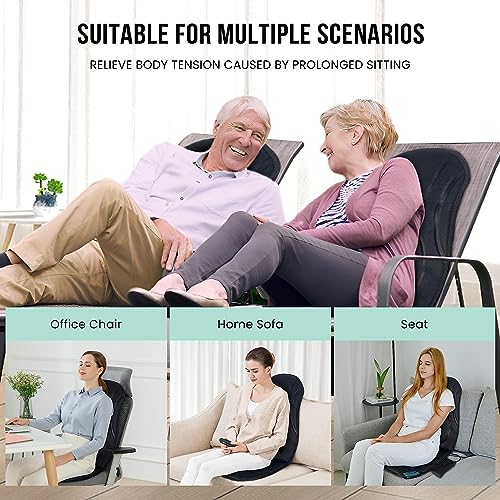 Snailax Vibration Back Massager with Heat, Seat Massager with 8 Vibrating Motors & 5 Modes, Chair Massager, Massage Cushion, Massage Chair Pad for Chair, Office, Gifts