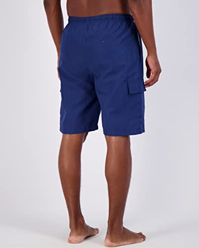 Real Essentials 3 Pack: Men's Swim Trunks with Cargo Pockets & Mesh Lining (Available in Big & Tall)