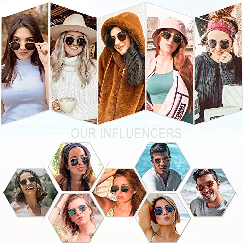 SOJOS Square Polarized Sunglasses for Women Men Small Hexagonal Polygon Mirrored Lens SJ1072