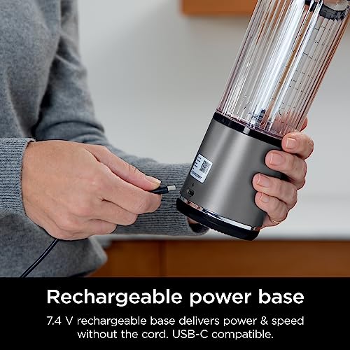 Ninja BC151BK Blast Portable Blender, Cordless, 18oz. Vessel, Personal Blender-for Shakes & Smoothies, BPA Free, Leakproof-Lid & Sip Spout, USB-C Rechargeable, Dishwasher Safe Parts, Black