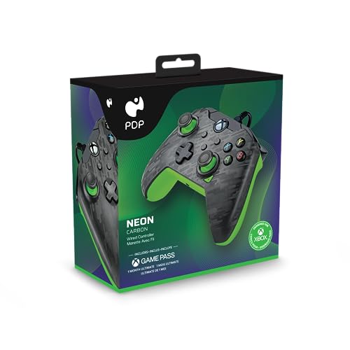 PDP Wired Controller: Neon Carbon - Xbox Series X|S, Xbox One, Xbox, Windows 10/11