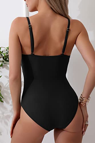 Eomenie Women's One Piece Swimsuits Tummy Control Ruched Bathing Suit 1 Piece Swimwear