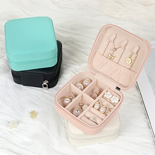 MFXIP Travel Jewelry Case Small Jewelry Box Jewelry Organizer Storage Case Portable PU Leather Mini Jewelry Travel Case for Girls Womens Earring, Necklace, Rings,Bracelets