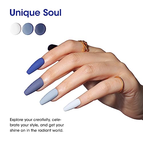 Gellen Gel Nail Polish Set, 6 Colors Blue Gray White Gel Polish Kit Soak off LED Nail Lamp Light Spring Summer Gel Nail Kit, Gel Nail Art Valentine Gifts for Women Girl