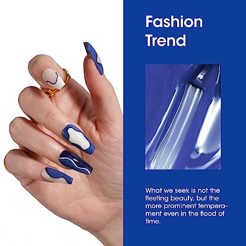 Gellen Gel Nail Polish Set, 6 Colors Blue Gray White Gel Polish Kit Soak off LED Nail Lamp Light Spring Summer Gel Nail Kit, Gel Nail Art Valentine Gifts for Women Girl