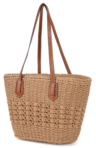 Women's Straw Hobo Bag Woven Shoulder Bag Large Totes Summer Travel Beach Handbag Handmade Purse