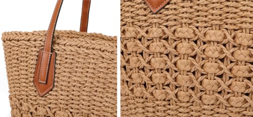 Women's Straw Hobo Bag Woven Shoulder Bag Large Totes Summer Travel Beach Handbag Handmade Purse