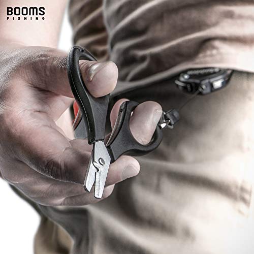 Booms Fishing TK1U 4pcs Fishing Tool Kit, Needle Nose Fishing Pliers Saltwater, Fish Lip Gripper, Fishing Scissors with Retractor, Adhesive Fish Ruler, Ice Fishing Accessories