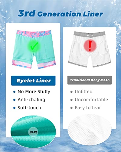 SURF CUZ Mens Swim Trunks with Compression Liner Quick Dry Swim Shorts 7" Swimming Trunks Stretch Zipper Pockets